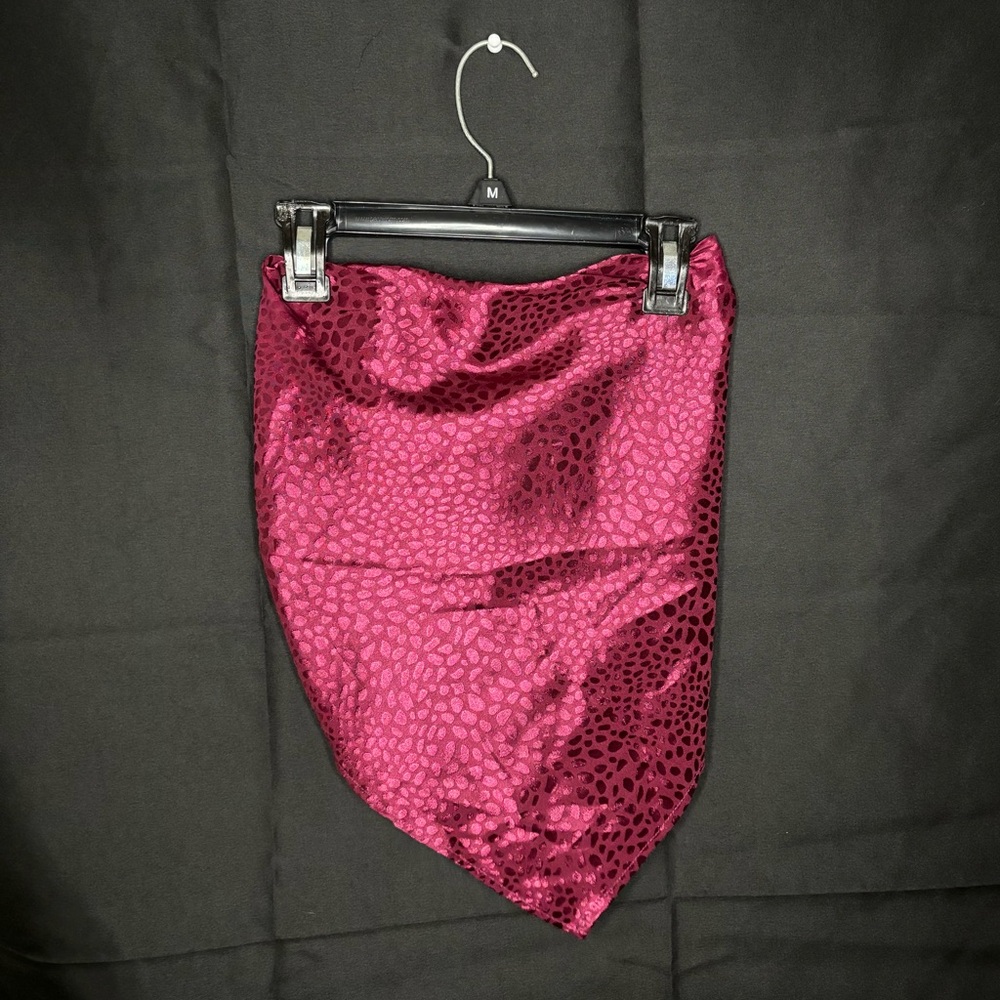 Maroon Silk Dalmation Bandeau Top